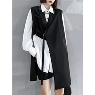 Cool Women's zig-zag Vest Blazer Korean style
