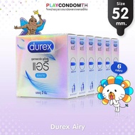 ถุงยางอนามัย 52 ดูเร็กซ์ แอรี่ ถุงยาง Durex Airy ผิวเรียบ หนา 0.04 มม. บางพิเศษ (6 กล่อง)