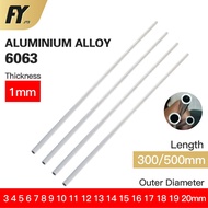 FUYI Aluminium pipe 8mm outer diameter 1mm wall thickness straight 300mm 500mm long round 6063 Smoot