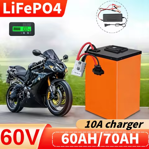 72V Lithium Lifepo4 Rechargeable Battery Pack 60Ah/70Ah Deep Cycle 5000W/14000W with BMS for Motos A