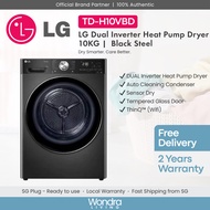 LG 10kg Dual Inverter Heat Pump Dryer (Black Steel / White) (TD-H10VBD / TD-H10VWD)