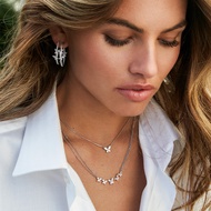 [Tanabata Gift] APM Monaco Butterfly Necklace Female Silver White Simple Temperament Clavicle Chain 