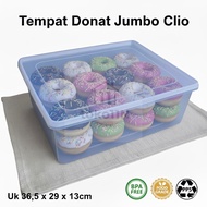 Clio Doneos Jumbo Donut Box Bread Container Cake Container Sealware Donatsu Large Storage Box Bekas 