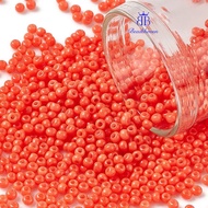 50g 12/0 Grade A Baking Paint Glass Seed Spacer Beads Dark Orange 2x1.5mm Hole: 0.7mm about 2840pcs/