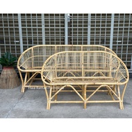 Rattan lounge double seater chair cafe indoor outdoor hotel studio pelamin photoshoot furniture Keru