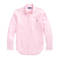 Polo Men's Classic Fit Linen Long Sleeve Shirt Pink