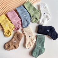Baby Girl Boy Socks Toddler Letter R Cotton Combed Cotton Baby Kids Socks for Spring & Autumn