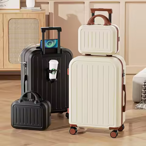 Luggage 20 22 24 26 28 Inches Large Capacity Trolley Suitcase With Cup Holder Roller Suitcase Travel