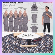🌹 1051 BLUE BLACK Dhia Cotton Baju Raya Sedondon Couple Suami Istri Anak Family Kurung Moden Kedah M