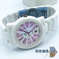 **明美鐘錶** MIRRO 米羅雷射感大數字陶瓷錶(白X桃紅) 6940G-33615WP原價$4800下殺$2000