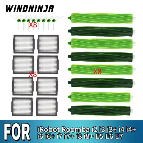 For iRobot Roomba i2 i3 i3+ i4 i4+ i6 i6+ i7 i7+ i8 i8+ E5 E6 E7 Main Brush Side Brush HEPA Filter R