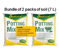 [SG 🇸🇬Store] Potting Mix, Brilliant Potting Soil for Indoor Plants, (Approx. 2.8 - 3kg), 7L