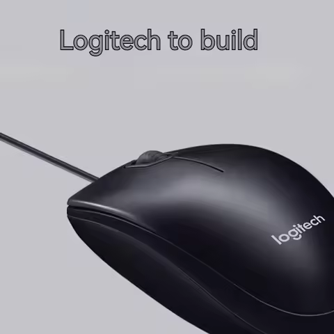 Logitech B100 Wired USB Mouse Universal Optical Mouse for PC, Laptop Desktop Lightweight Portable De