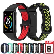 Breathable Silicone Strap Replacement Bracelet for Huawei Band 6 7 / Honor Band 7 6