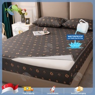 Waterproof Fitted Bedsheet With Zipper  Single/Queen/King Size Mattress Protector Cover