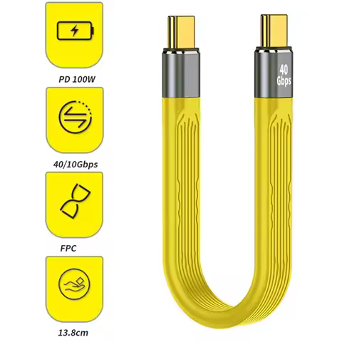 USB 4.0 Gen3 40Gbps Thunderbolt 3 Data Cable PD 100W 5A Fast Charging USB C To Type C Cable 4K 60Hz 