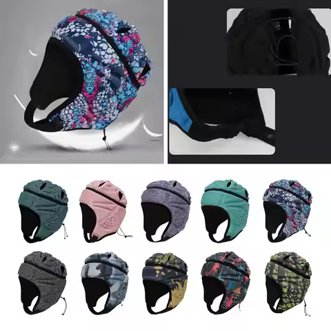Adjustable Rugby Helmet Headguard Protector EVA Padded Hat Ice Hockey Soccer Protective Helmet for B