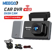MeeGoo กล้องติดรถยนต์แบบมี WIFI 4K 1080P HD กล้องหน้ารถ Car Dash Cam 3 นิ้ว 3 กล้อง Dashboard Camera