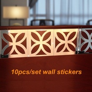 10Pcs 10*10CM Modern Acrylic Waist Line Mirror Sticker Self-adhesive Wallpaper for Kids Living Room Wall Decor Ornaments