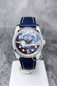 【定制】Seiko Mod Automatic Watch 36mm 梵高星夜面藍色皮帶 精工改裝自動機械錶