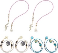 SUPERFINDINGS 6Pcs 3 Style Moon Star Beaded Bookmark Book Lover Crystal Bead Chain Page Marks Butter