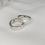 【客製】藏寶純銀戒指 925純銀 藍寶石 對戒 婚戒 贈送刻字 手作