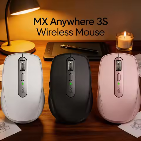 Logitech MX Anywhere 3S Quiet Office Wireless Mouse Silent Click Ergonomic Bluetooth for Home Office