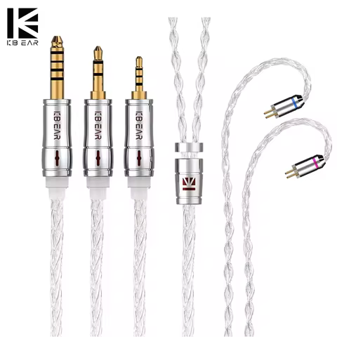 Keephifi KBEAR Limpid Pro 8 Core Pure Silver Cable 2.5/3.5/4.4mm With MMCX/2Pin/QDC/TFZ Connector Fo