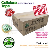 STAR Cellulose Tape cellophane CARTON PRICE (Available in 12mm 18mm & 24mm)