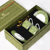 Couple cup high sense a pair of bone china medieval coffee cup Set Ceramic Afternoon Tea cup Design 