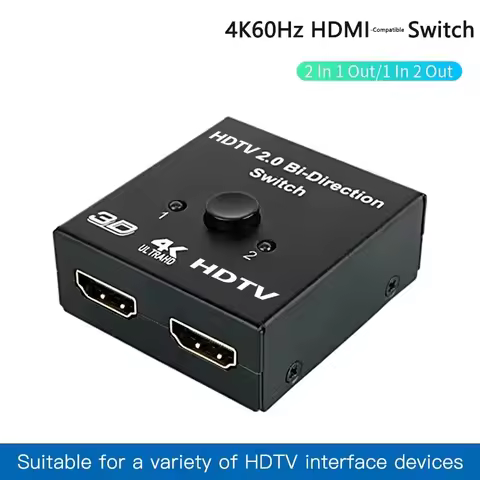 HDMI-compatible Splitter Switch KVM Bi-Direction 1x2/2x1 Direction Switch HDMI 2 In 1 Out For PS4/3 