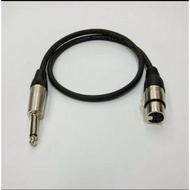 Standard Canare Mic Cable 1mtr Jack Akai 6.5mm Male To Canon XLR Female