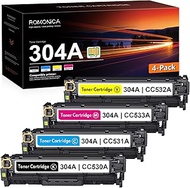 304A CC530A CC531A CC532A CC533A Toner Cartridge Set BK,C,M,Y Replacement for HP 304A Toner Color CM