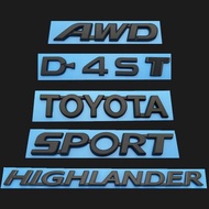 適用于15-21年豐田漢蘭達車標 SPORT英文字母標后尾箱AWD黑色車標