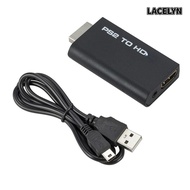 LACELYN Converter, PS2 to HDMI HD Cable Adapter, Portable 480i/480p/576i 3.5mm Audio Output Game to 