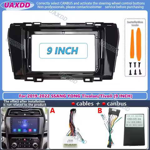 For Ssangyong SSANG YONG Tivolan Tivoli 2019-2022 9 Inch Car Frame Fascia Adapter Android Radio Audi