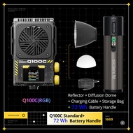 Sidande Q100C ไฟถ่ายภาพแบบพกพาสี RGB 100W แบบเต็มรูปแบบควบคุมด้วยมือเดียวไฟลบเงาสำหรับกลางแจ้ง
