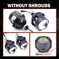 85W Bi LED Angel Eyes โปรเจคเตอร์ LED ไฟเสริม H7 H4 H1 9005 9006 Hyperboloid Matrix สำหรับไฟหน้าโคมไ