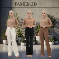 Flare Pants - Highwaist Flare Pants - Women's Semi-Cutbray Culottes Flare Pants Women