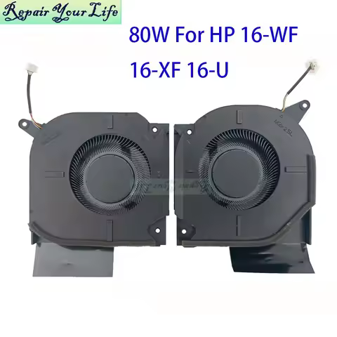 80W 12V Notebook Cooling CPU GPU Fan For HP OMEN 16-WF 16-XF 16-U TPN-C167 TPN-C168 N44737-001 EG7EG