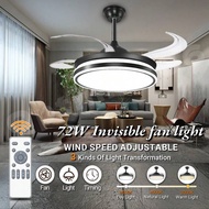 72W Invisible fan light Ceiling Fan Kipas siling Ceiling Fan Light Invisible Fan Light AC Motor 4 Bl