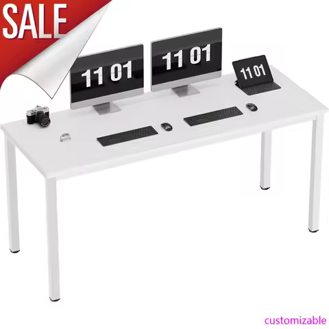 63 Inch Large Computer Desk - Modern Simple Style Home Office Gaming Desk, Basic Writing Table For S