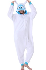 Markest Unisex Onesie for Adult and Teenagers White Monster Animal Cosplay Costumes One Piece Pajama