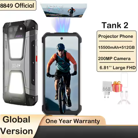 In Stock 8849 Tank 2 by Unihertz Projector Rugged Smartphone 22GB 256GB Cellphone 108MP G99 Night Vi