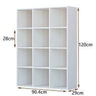 簡約方格儲物木櫃-白色12格（90*29*120cm） | 16mm厚板 | 全四邊精細封邊