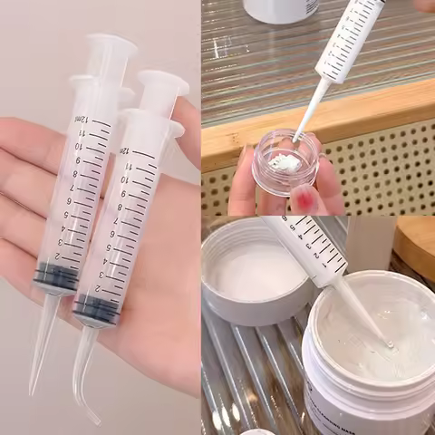3/6Pcs Plastic Syringe 12ml No Needle Design Liquid Dispensing Tool for Oil Glue Applicator