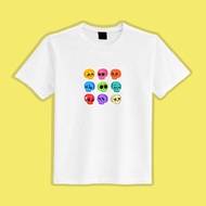 Q版 骷髏頭 可愛 彩色 衣服 白T T恤 童裝 短袖 純棉 吸濕排汗 涼