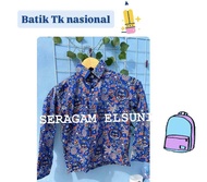 SERAGAM BATIK TK NASIONAL BATK IGTKI BIRU LENGAN PANJANG ANAK LAKILAKI PEREMPUAN