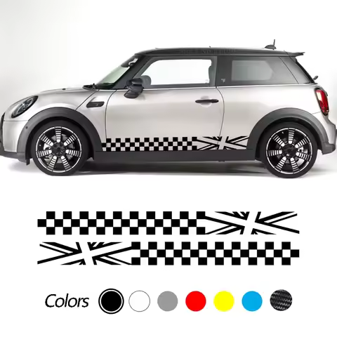 2Pcs Car Stickers Door Side Stripes Graphic Decal For Mini Cooper R56 R57 R58 R50 R52 R53 R59 R61 Co