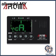 Penala Gitar Metronom Aroma AMT-560 5 Mode Bass Violin Ukulele Metronome + Tuner Elektrik Gitar